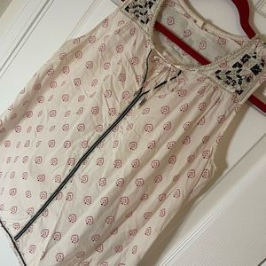 Solitaire Large sleeveless top blouse embroidered Womens